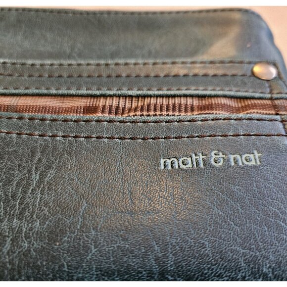 Matt & Nat Vegan Leather Clutch Bag Purse Teal Green UEC - Picture 2 of 9